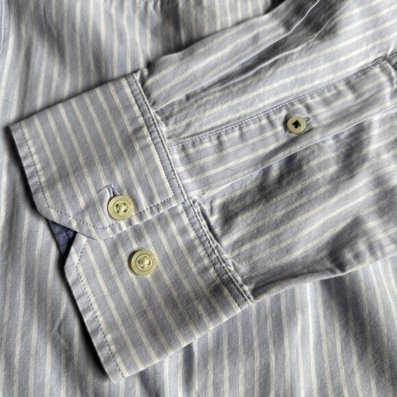 Banana Republic Mens Shirt Large Blue White Button Down Oxford Pocket Soft NWT - Picture 2 of 8